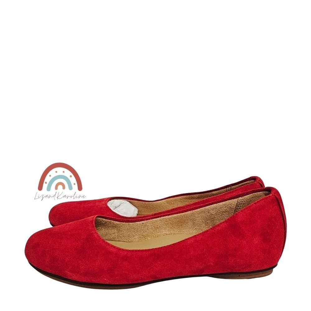 New! Naturalizer Maxwell Red Leather Suede Ballet Flats